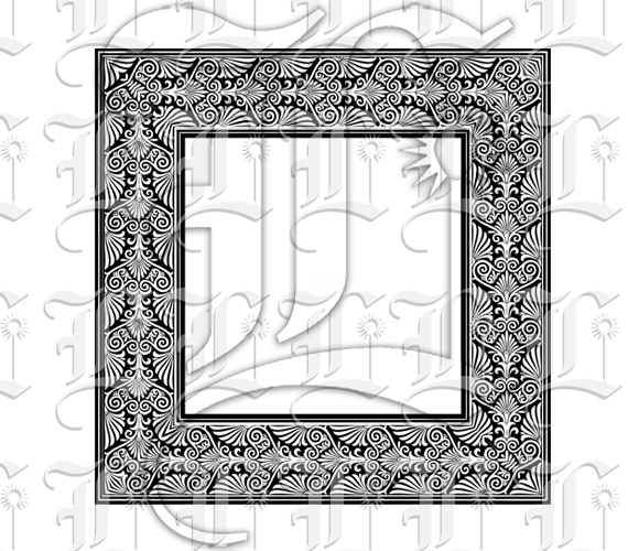 Ornamental Square Frame Greek Pattern Border Printable Image