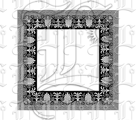 Antique Ornamental Square Frame Greek Pattern Border Printable Image