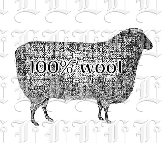 Sheep with Knitted Sweater Vintage Illustration