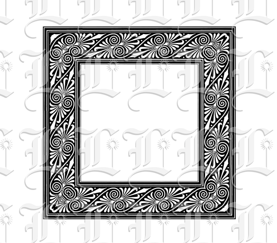 Ornamental Square Frame Renaissance Pattern Border Printable Image