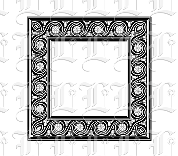 Ornamental Square Frame Greek Pattern Border Printable Image