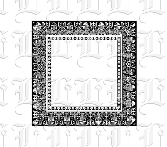 Ornamental Square Frame Greek Pattern Border Printable Image