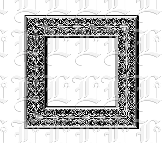 Ornamental Square Frame Greek Pattern Border Printable Image