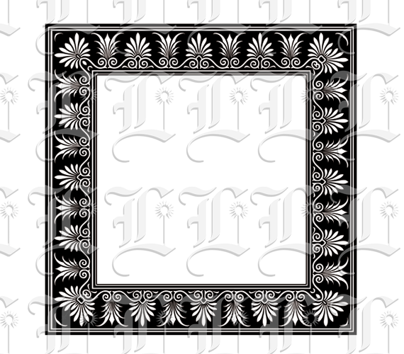 Ornamental Square Frame Greek Pattern Border Printable Image