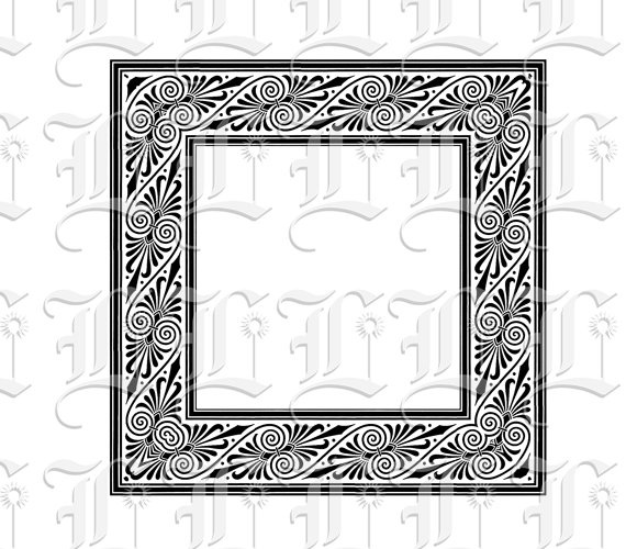 Ornamental Square Frame Greek Pattern Border Printable Image