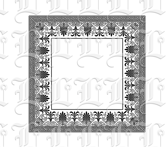 Ornamental Square Frame Greek Pattern Border Printable Image