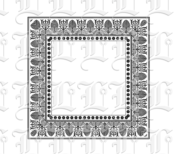 Ornamental Square Frame Greek Pattern Border Printable Image