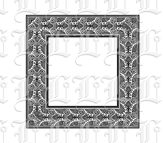 Ornamental Square Frame Greek Pattern Border Printable Image