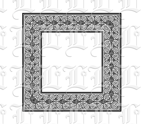 Ornamental Square Frame Greek Pattern Border Printable Image