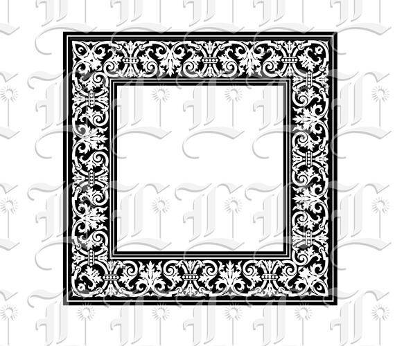 Ornamental Square Frame Renaissance Pattern Border Printable Image