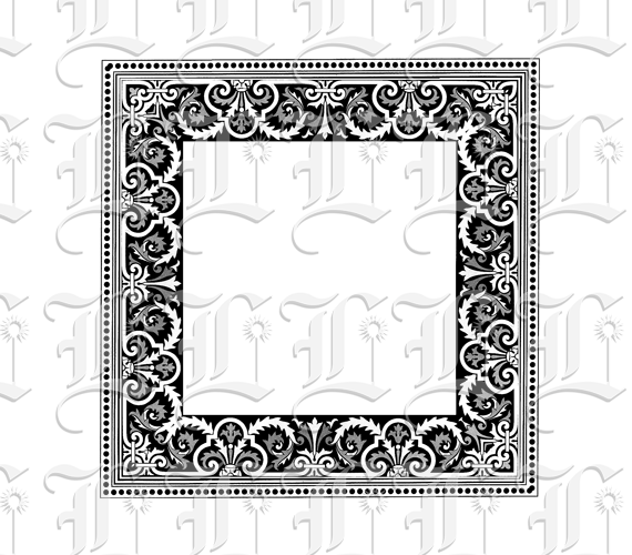 Ornamental Square Frame Renaissance Pattern Border Printable Image