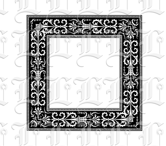 Ornamental Square Frame Renaissance Pattern Border Printable Image