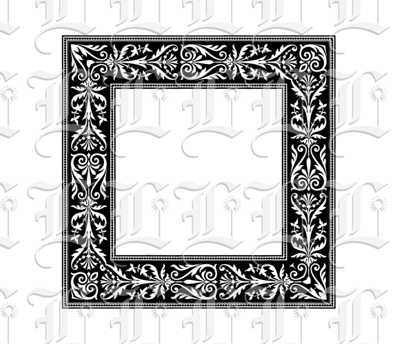 Ornamental Square Frame Renaissance Pattern Border Printable Image