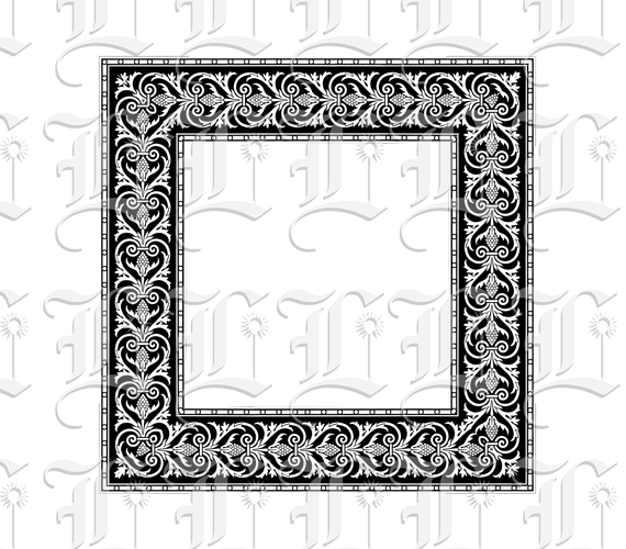 Ornamental Square Frame Renaissance Pattern Border Printable Image