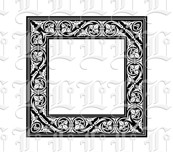 Ornamental Square Frame Renaissance Pattern Border Printable Image