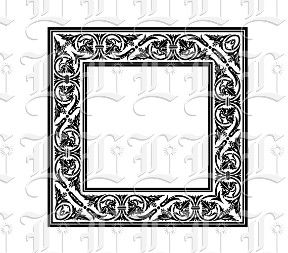 Ornamental Square Frame Renaissance Pattern Border Printable Image