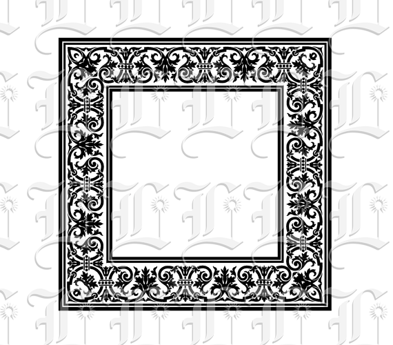 Ornamental Square Frame Renaissance Pattern Border Printable Image