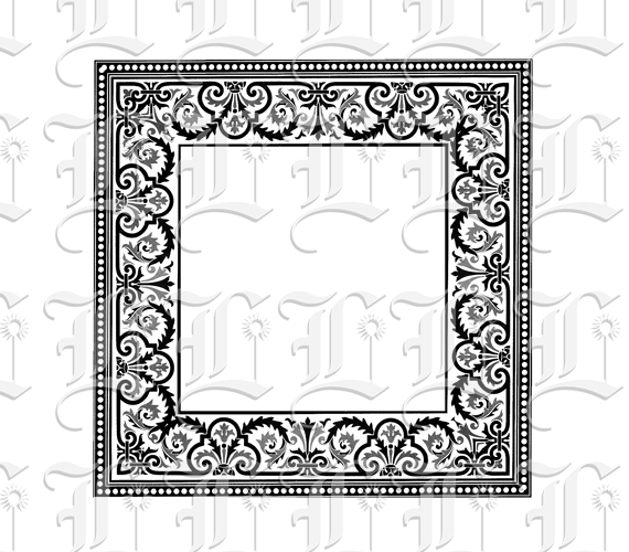 Ornamental Square Frame Renaissance Pattern Border Printable Image