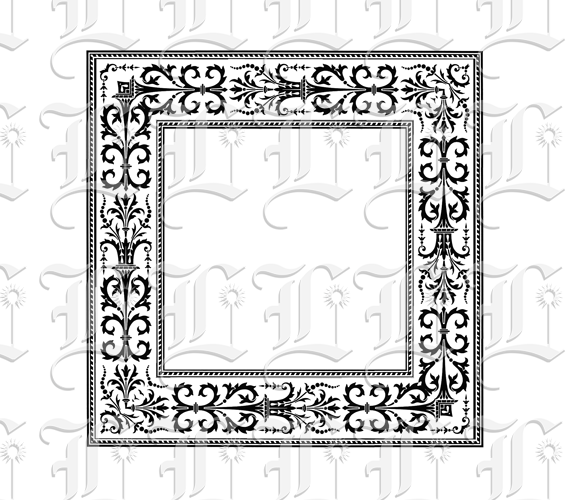 Ornamental Square Frame Renaissance Pattern Border Printable Image