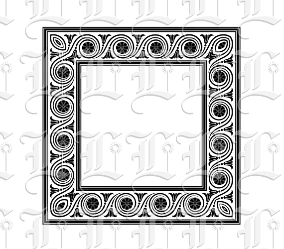 Ornamental Square Frame Greek Pattern Border Printable Image