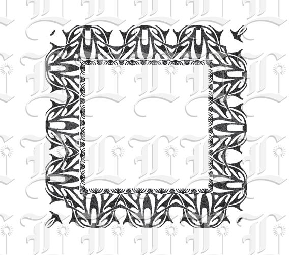 Ornamental Square Frame Art Nouveau Pattern Border Printable Image