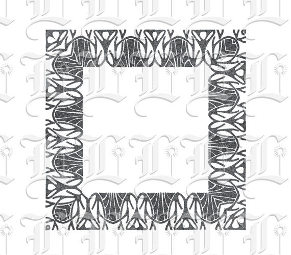 Ornamental Square Frame Art Nouveau Pattern Border Printable Image