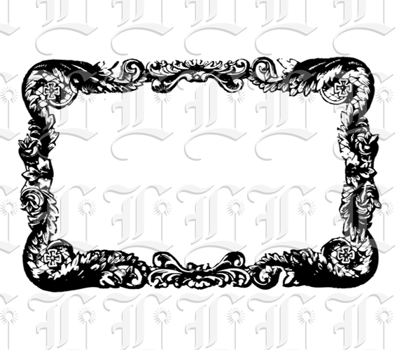 Rococo Ornamental Victorian Rectangular Frame Printable Image