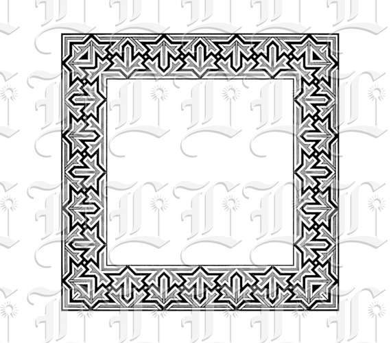 Ornamental Square Frame Islamic Pattern Border Printable Image