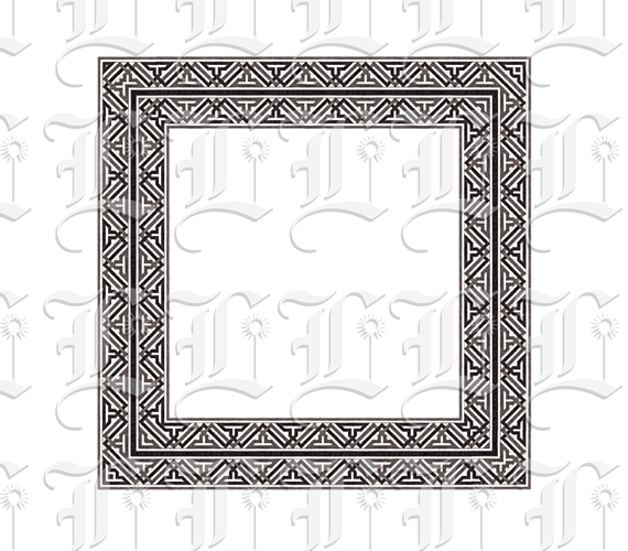 Ornamental Square Frame Islamic Pattern Border 300dpi Digital Printable Image