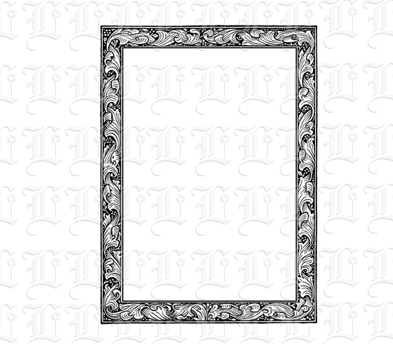 Ornamental Rectangular Frame Printable Image High Quality 300 dpi Graphic