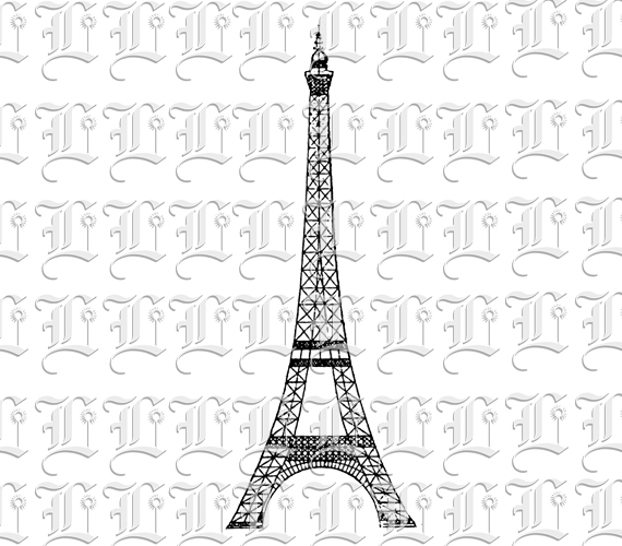 Eiffel Tower Vintage Clip Art Illustrations High Resolution 300 dpi