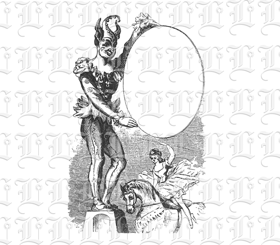 Retro 19th Century Victorian Circus Performers Antique Advertising Banner Blank Vintage Clip Art Graphic Illustration Printable Image