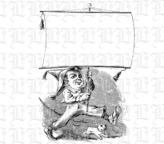 Retro Comic Illustration Antique Victorian Advertising Banner Blank Signage Vintage Clip Art Graphic Image Ad