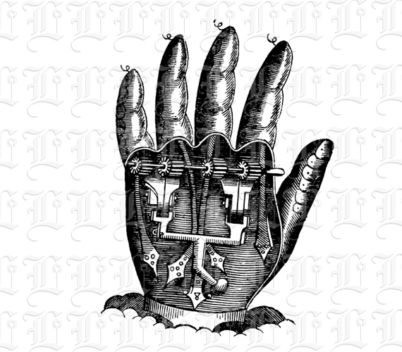 Mechanical Human Hand Vintage Clip Art Illustration