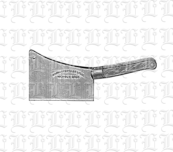 Butcher Knife Line Drawing Vintage Illustration