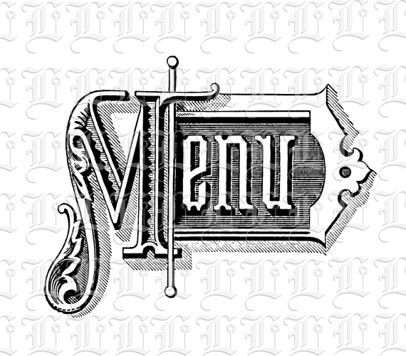 Retro Victorian Antique 19th Century French Restaurant Menu Sign Printable Image