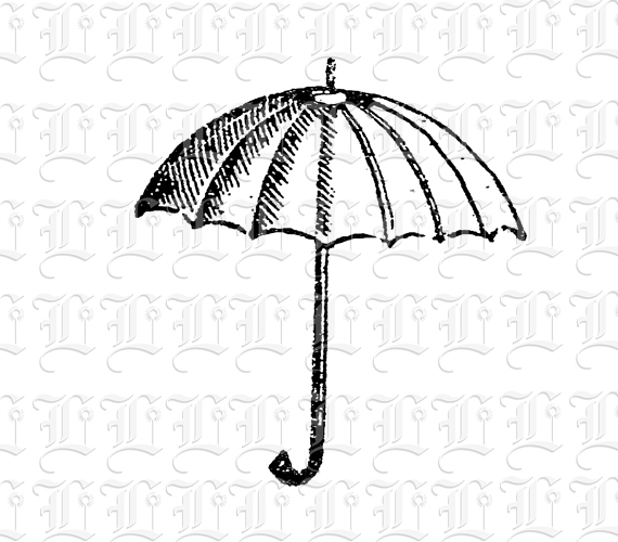 Open Umbrella Vintage Illustration