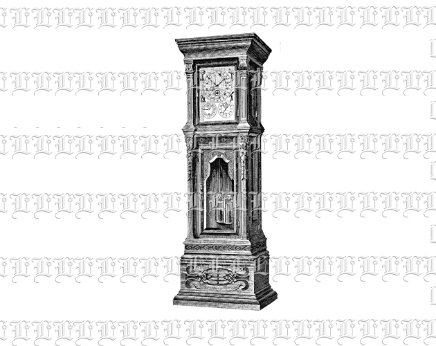 Victorian Floor Clock Vintage Furniture Clip Art Illustration High Resolution 300 dpi