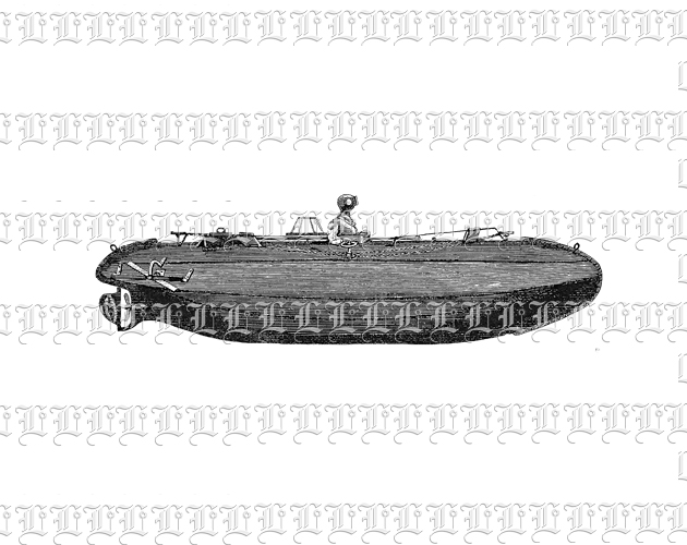 Victorian Water Submarine Vintage Clip Art Illustration High Resolution 300 dpi