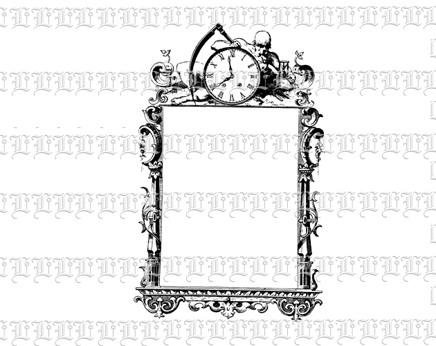 Victorian Border Ornante Frame Death Symbol Vintage Clip Art Printable Image