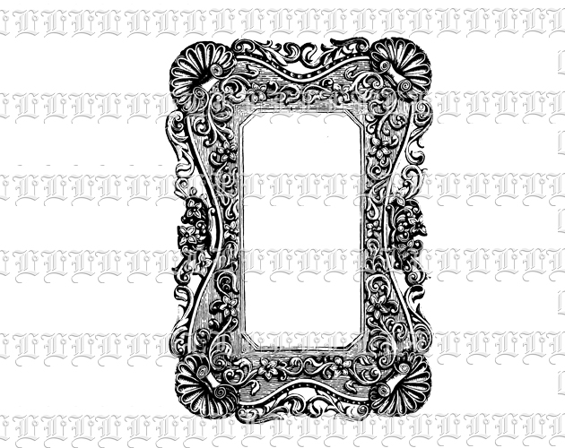 Victorian Border Rococo Frame Vintage Clip Art Printable Image Digital  High Quality 300 dpi Graphic