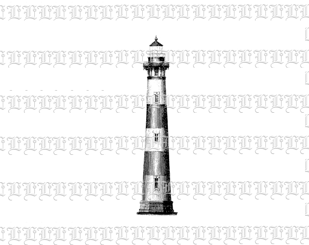 Lighthouse Tower Vintage Clip Art Illustration High Resolution 300 dpi