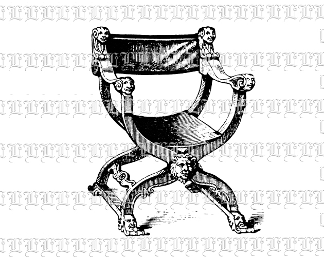 Ornate Victorian Furniture Design Chair Vintage Clip Art Illustration High Resolution 300 dpi