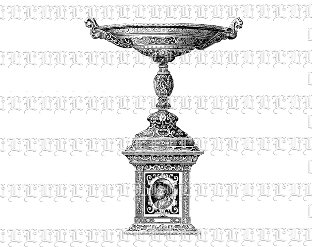 Vintage Clip Art Illustration Trophy