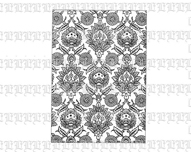 East Indian Design Pattern Vintage Clip Art Illustration High Resolution 300 dpi