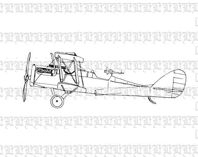 Victorian Biplane Aeroplane Vintage Clip Art Illustration High Resolution 300 dpi.