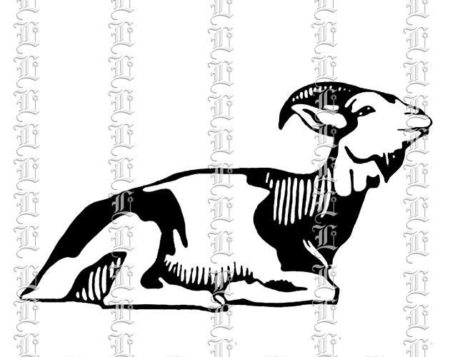 Goat Black and white illustration vintage image clip art