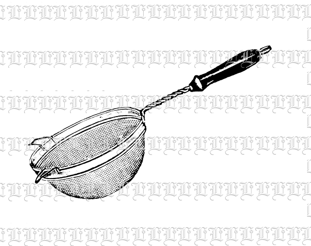 Strainer Kitchen Tool Vintage Clip Art Illustration High Resolution 300 dpi.