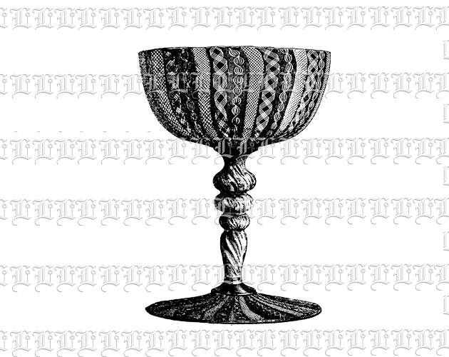 Antique Wine Glass or Decorative Goblet Vintage Clip Art Illustration