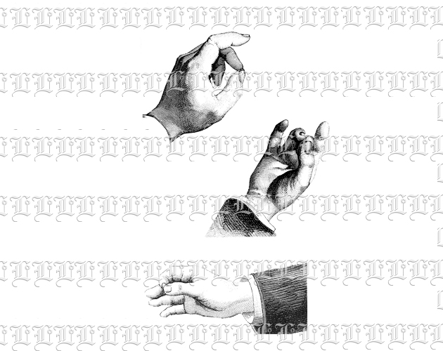 Hand Gestures Yoga Mudras Vintage ClipArt Illustration Printable Image